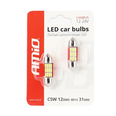 LED CANBUS 4014 12SMD Festoon C5W C10W C3W 31mm Hvid 12V/24V