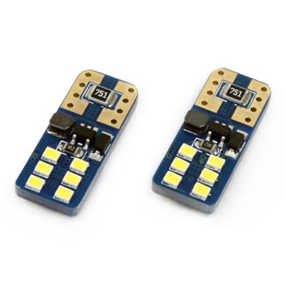 LED CANBUS 12SMD UltraBright 2016 T10e (W5W) Hvid 12V/24V