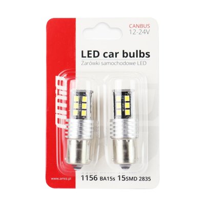 LED CANBUS 2835 15SMD 1156 BA15S P21W R10W R5W Hvid 12V/24V