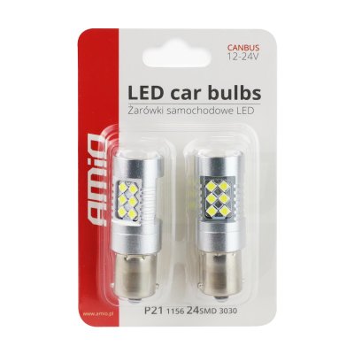 LED CANBUS 3030 24SMD 1156 BA15S P21W Hvid 12V/24V