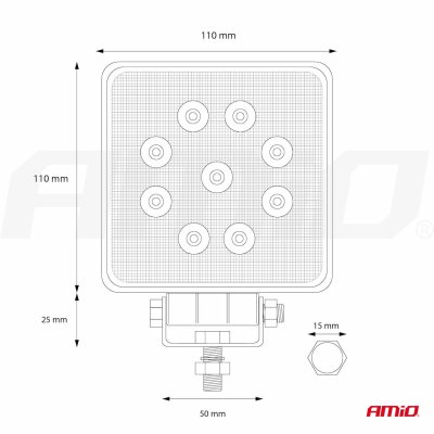 Arbejdslampe AWL03 9 LED FLOOD 9-60V