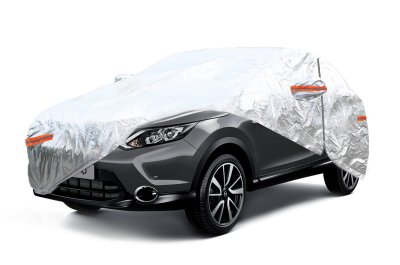 ALUMINIUM BILDAKSE MED ZIP, REFLEKSENDE, 120g + bomuld, Sølv, størrelse: SUV/VAN L