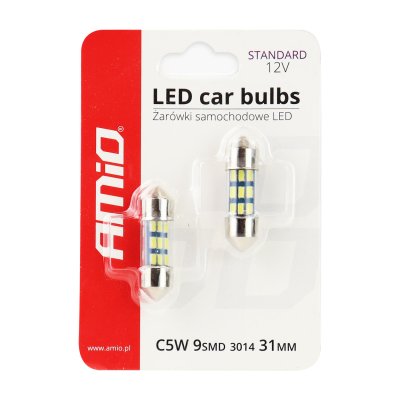 LED STANDARD 3014 9SMD Festoon C5W C10W C3W 31mm Hvid 12V