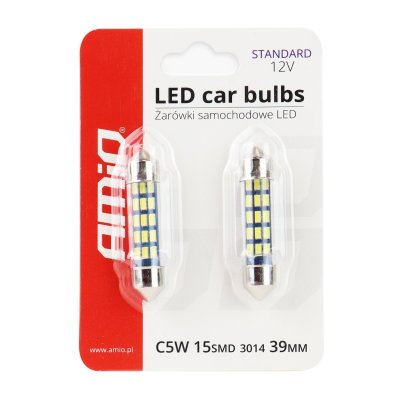 LED STANDARD 3014 15SMD Festoon C5W C10W C3W 39mm Hvid 12V