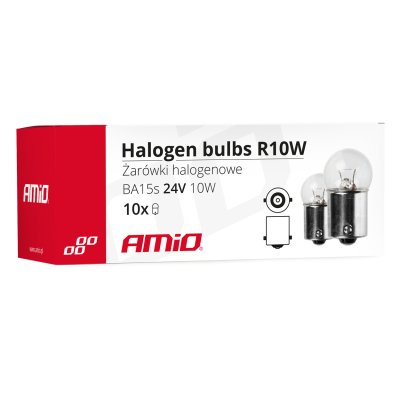 Halogenpærer R10W BA15s 24V 10stk