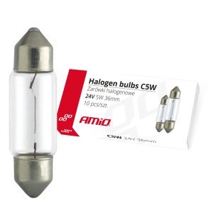 Halogenpærer C5W Festoon 36mm 24V 10 stk