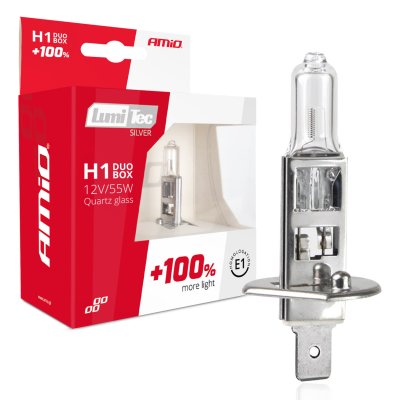 Halogenpærer H1 12V 55W LumiTec SILVER +100% DUO