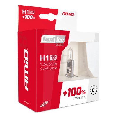 Halogenpærer H1 12V 55W LumiTec SILVER +100% DUO
