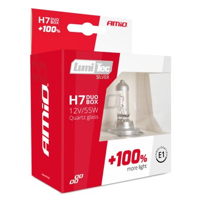Halogenpærer H7 12V 55W LumiTec SILVER +100% DUO