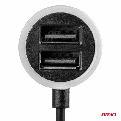 Biloplader PCH PRO-01 microUSB+2xUSB 2.4A 12/24V