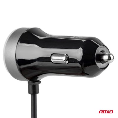 Biloplader PCH PRO-01 microUSB+2xUSB 2.4A 12/24V