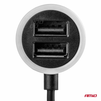 Telefonoplader 12/24V Micro C + 2x USB 2.4A PCH PRO-3