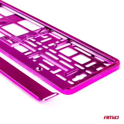 Nummerplade Ramme - Pink metalik