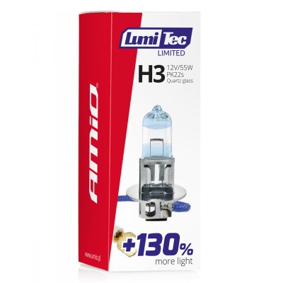 Halogenpære H3 12V 55W LumiTec LIMITED +130%