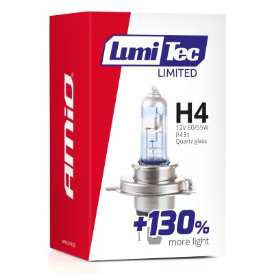Halogenpære H4 12V 60/55W LumiTec LIMITED +130%