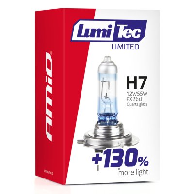 Halogenpære H7 12V 55W LumiTec LIMITED +130%