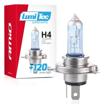 Halogenpære H4 12V 60/55W LumiTec Super Hvid +120%