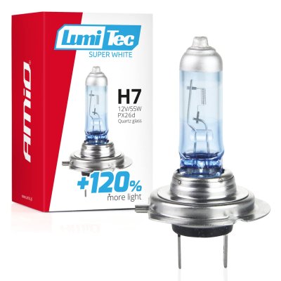 Halogenpære H7 12V 55W LumiTec Super Hvid +120%