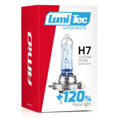 Halogenpære H7 12V 55W LumiTec Super Hvid +120%