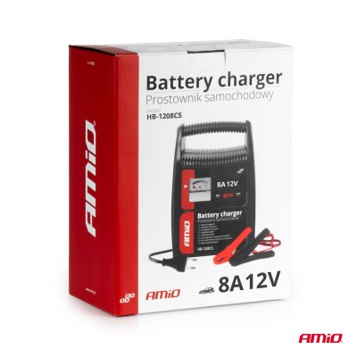 Bilbatterioplader 8A, 12V AMiO SBC-8A