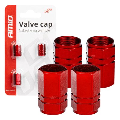 Aluminium ventilhætte rød 4 stk