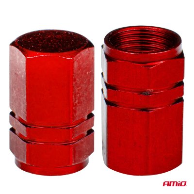 Aluminium ventilhætte rød 4 stk
