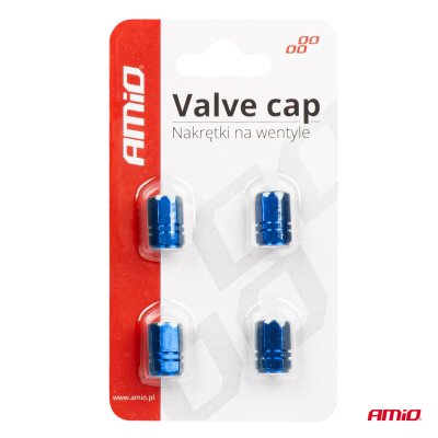 Aluminiumsventilkap blå 4 stk