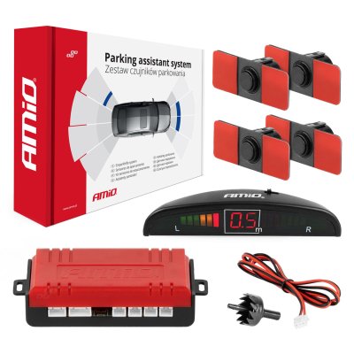 Parkeringsassistent system LED 4 sensor sort indvendig montering 16,5mm