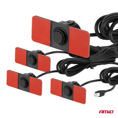 Parkeringsassistent system LED 4 sensor sort indvendig montering 16,5mm