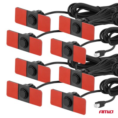 Parkeringsassistent system LED-GRAF 8 sensor sort indvendig montering 16,5mm