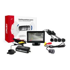 Parkeringsassistent system TFT01 4,3" med HD-307-IR 4 sensorer sort