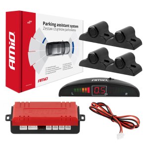 Parkeringsassistent system LED 4 sensor sort 19mm LASTBIL