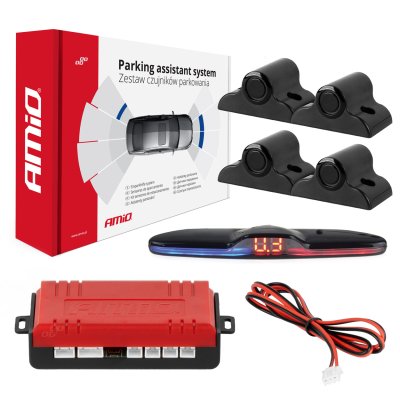 Parkeringsassistent system MAX LED 4 sensor sort 19mm LASTBIL