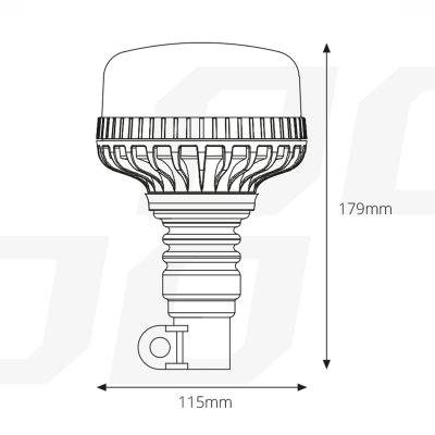 LED Advarsel Lampe 36 LED flex R65 R10 12V 24V W03p AMIO-02293