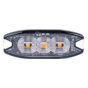 Slim Amber Grill-Monteret Blitzlys 3x3W LED R65 R10 12/24V IP67