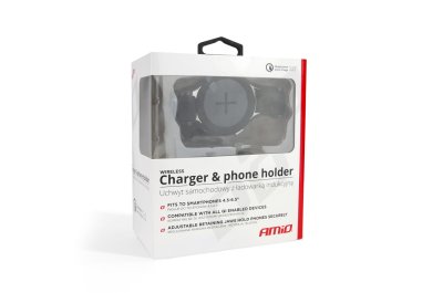 Mobilholder med Trådløs Oplader COMBO QC 3.0 PHW-03