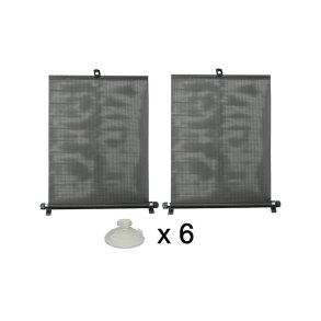 Rullegardin med sugekopper 2 x 45 cm sort, PVC