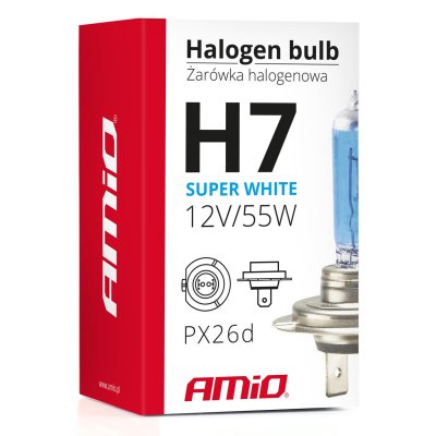 Halogenpære H7 12V 55W UV-filter (E8) Super Hvid
