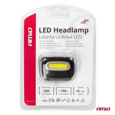 LED COB Hovedlampe 3xAAA 150Flux IPX3