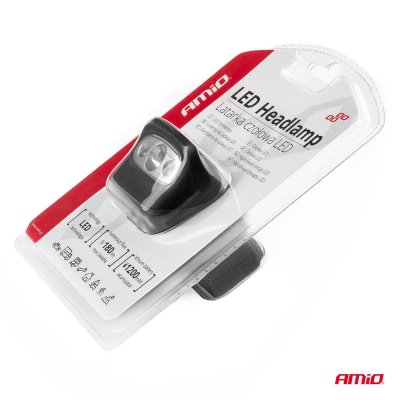 Hovedlampe LED 3W 1200mA genopladelig 180Flux IPX4