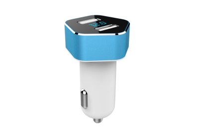 Telefonoplader med spændingsmåler 2xUSB PCH PRO-05