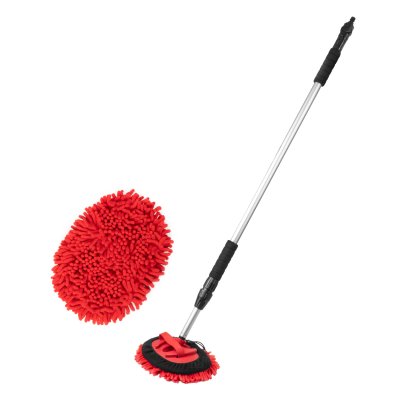 Chenille teleskopisk vaskebørste med gennemstrømning 120-200cm AMIO-02398