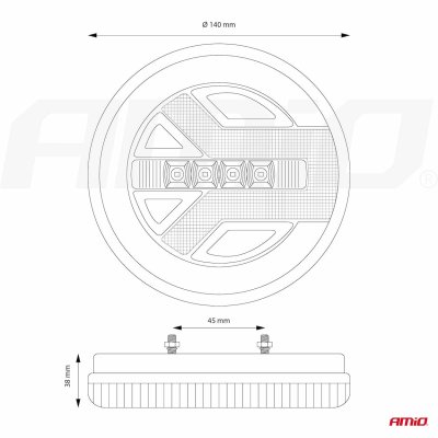 Bagkombi LED-lampe AMiO RCL-06-LR venstre/højre