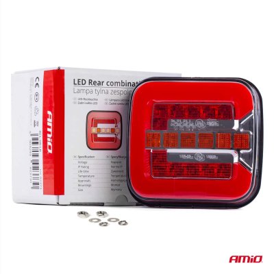 Bagkombinations-LED-lampe AMiO RCL-08-LR dynamisk venstre/højre