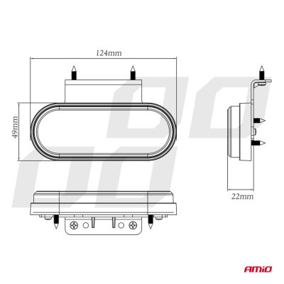 Marker outline LED lys AMiO OM-01-W oval, hvid