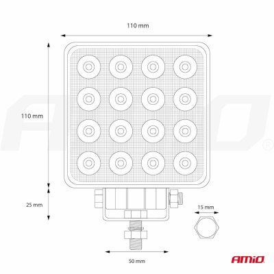 Arbejdslampe AWL10 16LED FLOOD 9-36V