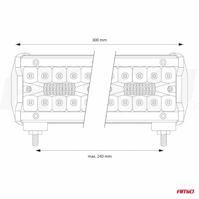 Arbejdende LED lysbar AWL21 80LED COMBO 9-36V