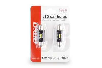 LED CANBUS 1860 1SMD UltraBright Festoon C5W C10W C3W 36mm Hvid 12V/24V