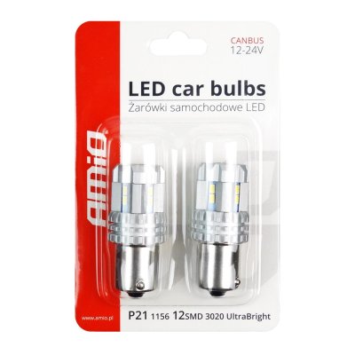 LED CANBUS 3020 UltraBright 22SMD 1156 BA15S P21W R10W R5W Hvid 12V/24V