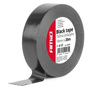 Sort tape 18mm x 20m (1 stk) AMIO-02464
